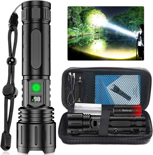 LED Torch with Zoomable Beam and Power Bank
