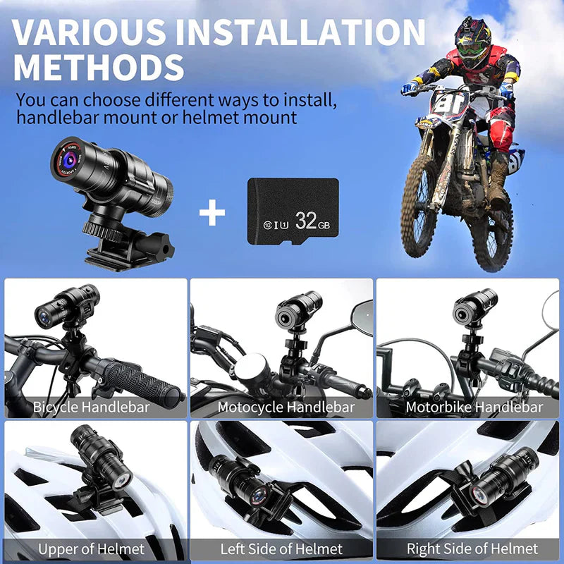 Action Camera Waterproof Helmet Bike Night Vision