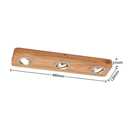 Ceiling Light Oak Wood Spotlight Bar