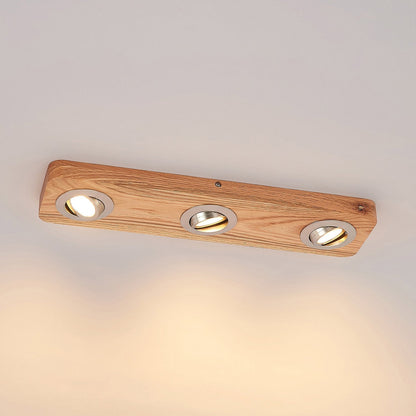 Ceiling Light Oak Wood Spotlight Bar