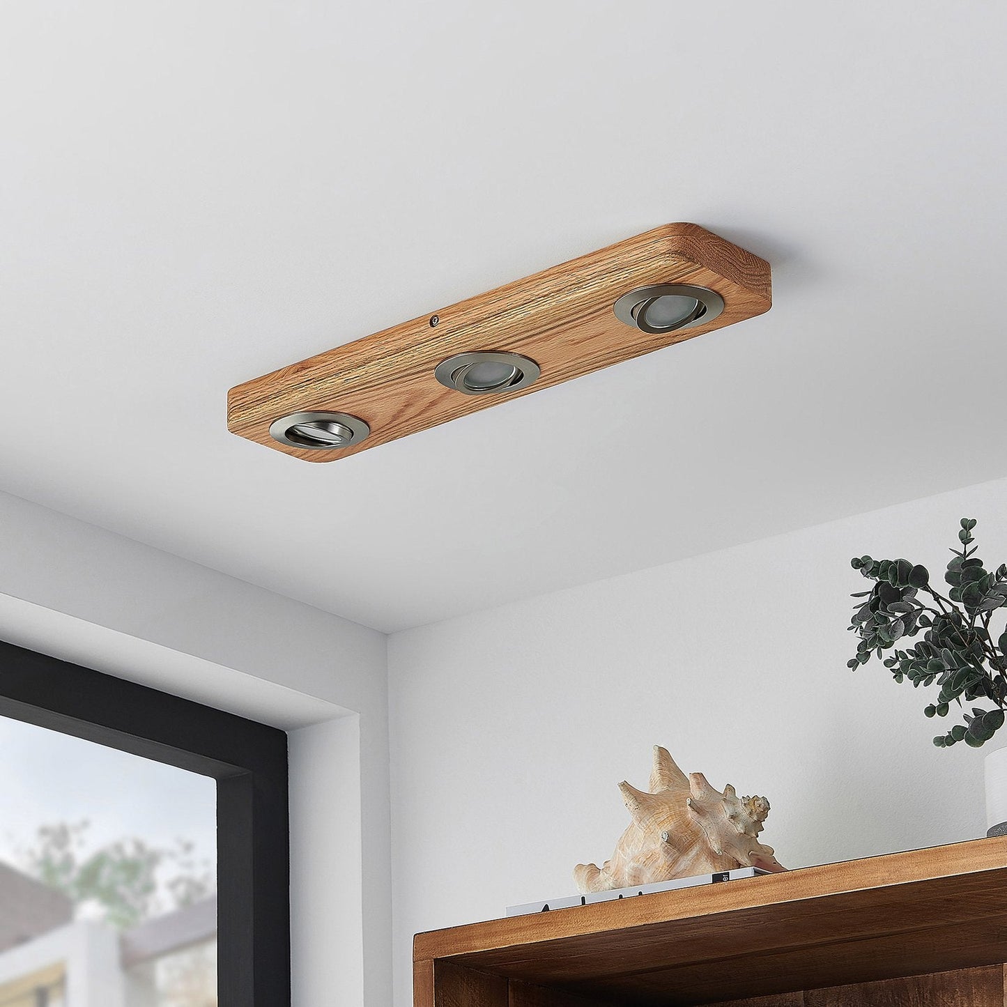 Ceiling Light Oak Wood Spotlight Bar