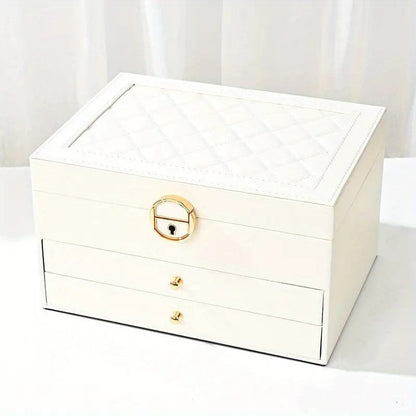 Jewelry Box Organizer Leather Multi-Layer Storage