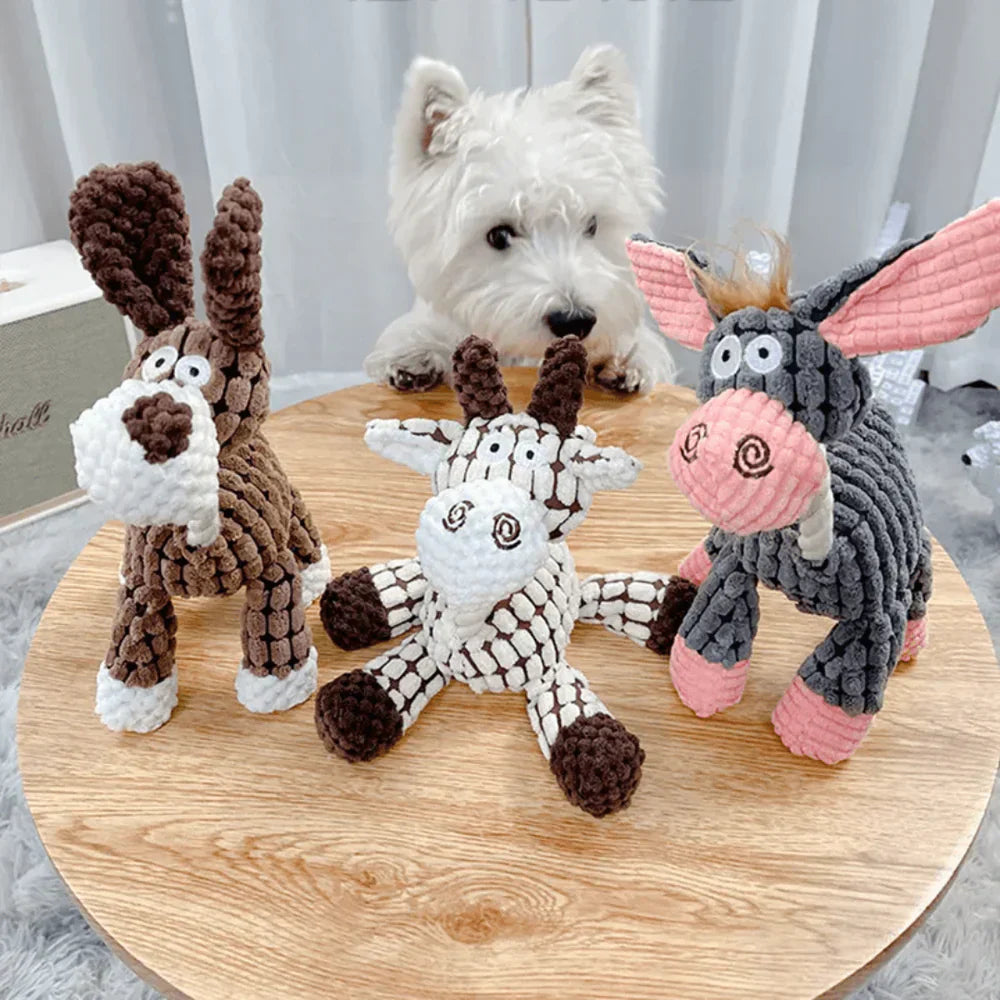 Dog Toy Plush Chew Set for Aggressive Play