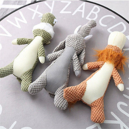 Dog Chew Toy Plush Durable Squeaky Animal