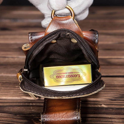 Leather Belt Bag with Secure Zip Pockets