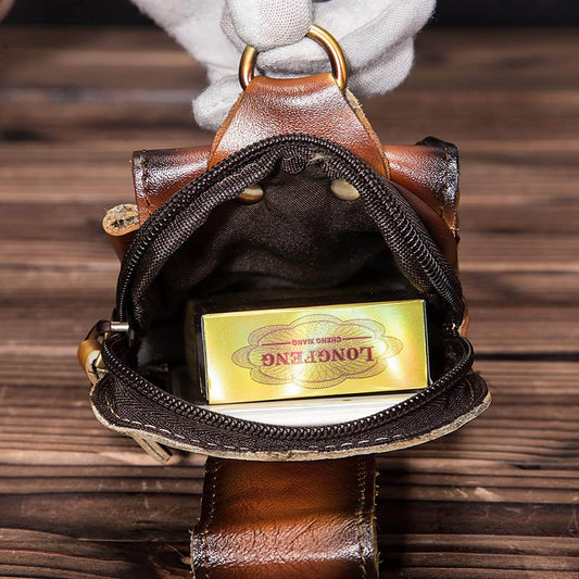 Leather Belt Bag with Secure Zip Pockets