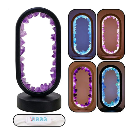 Table lamp with crystal ambient light design