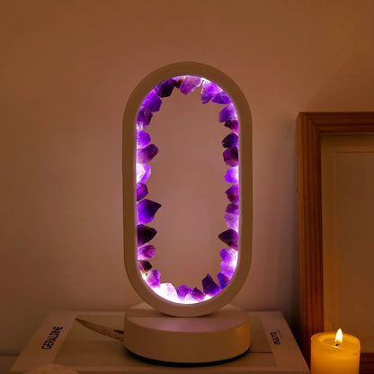 Table lamp with crystal ambient light design