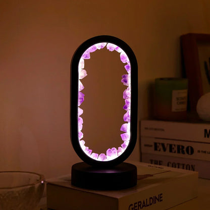 Table lamp with crystal ambient light design