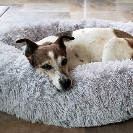 Calming Faux Fur Washable Dog Bed Cushion