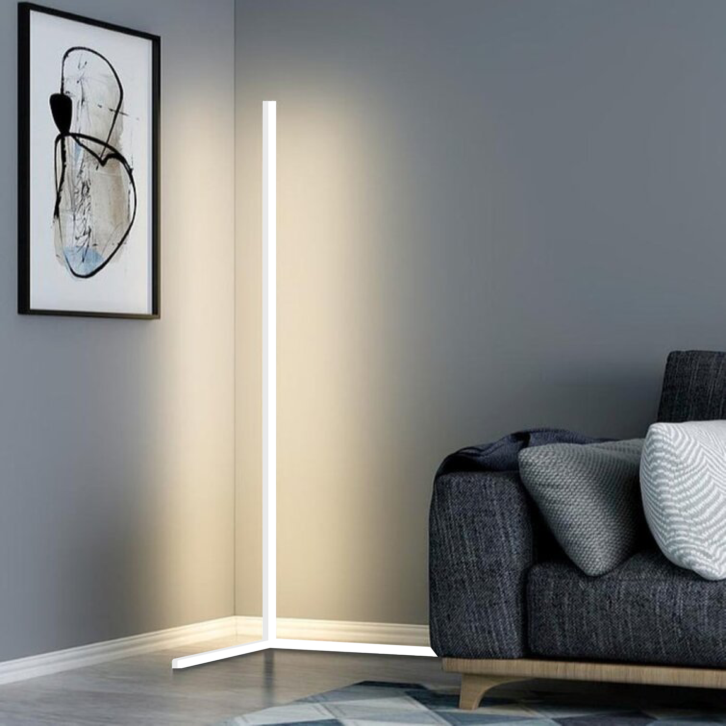 Modern LED Aluminum Corner Floor Lamp