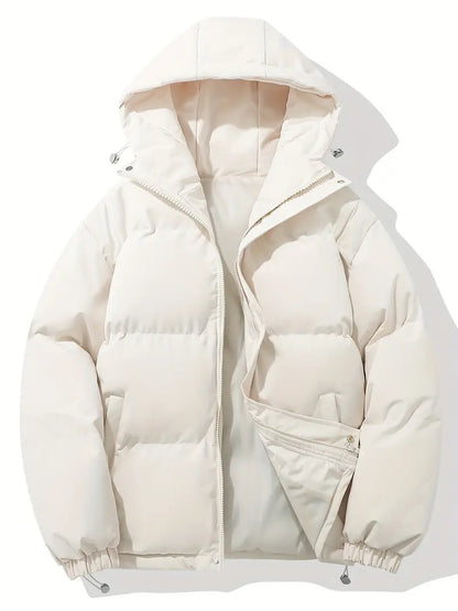 Puffer Jacket with Hood for Casual Winter Wear