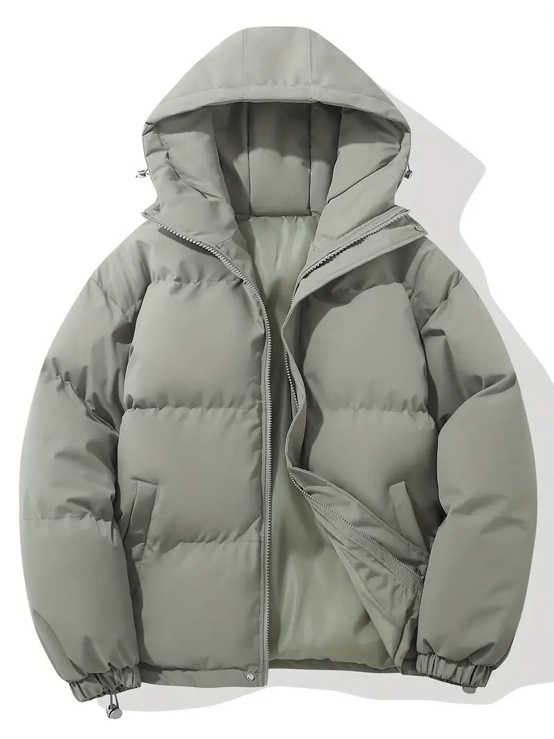 Puffer Jacket with Hood for Casual Winter Wear