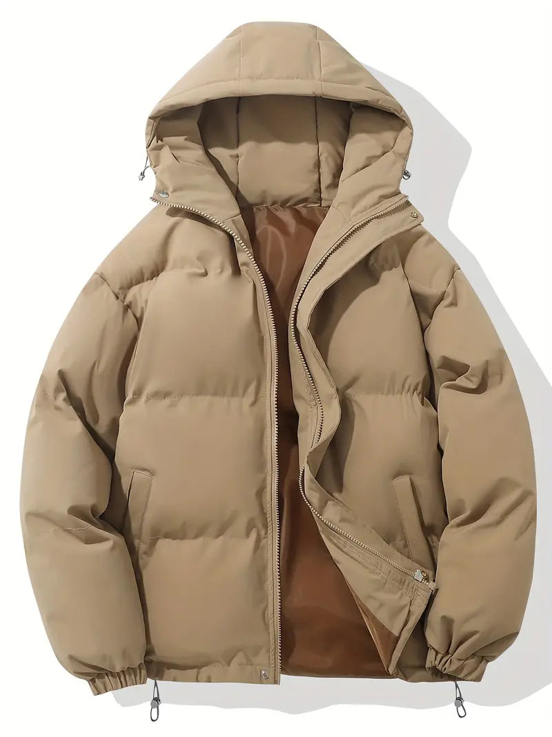 Puffer Jacket with Hood for Casual Winter Wear