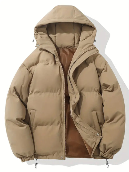 Puffer Jacket with Hood for Casual Winter Wear