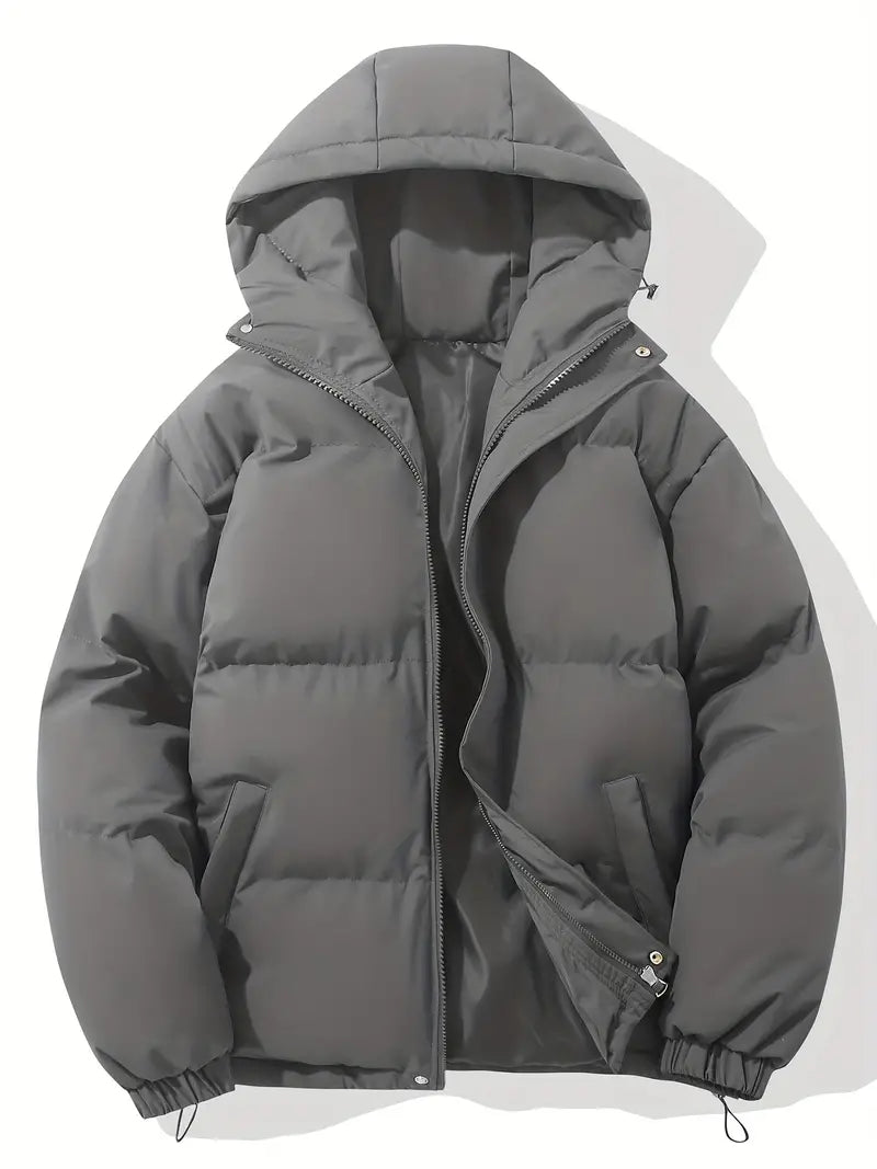 Puffer Jacket with Hood for Casual Winter Wear