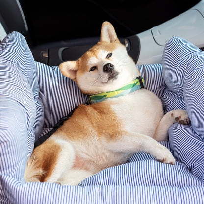 Dog Car Seat with Safety Strap and Cushion