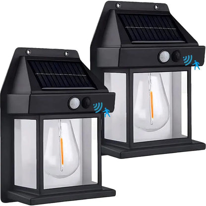 Solar Motion Sensor Wall Light – Outdoor Waterproof LED Garden Lamp with Rechargeable Battery & 3 Lighting Modes