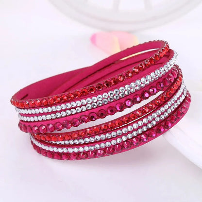 Bracelet for Women Black Crystal Wrap Design