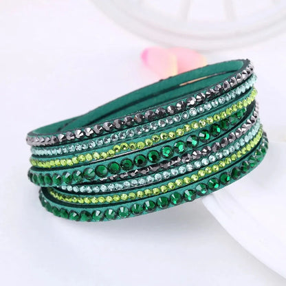 Bracelet for Women Black Crystal Wrap Design