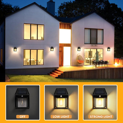 1200mAh Outdoor Solar Wall Light – Motion Sensor LED Garden Security Lamp, Waterproof IP65 for Patio & Pathway
