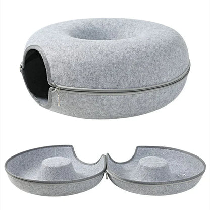 Cat Bed Felt Tunnel Cave for Multi Cats