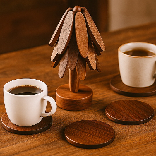 Wood Coasters Rustic Handmade Dining Set