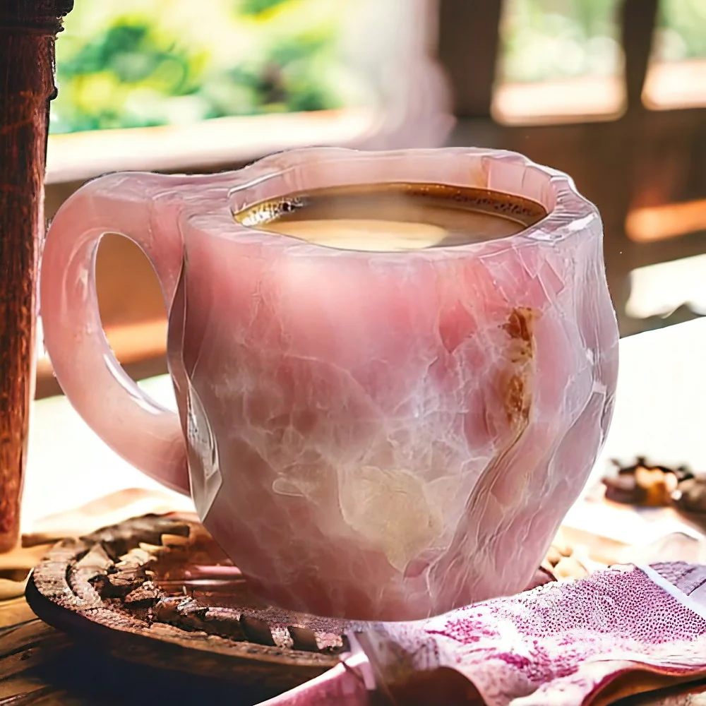 Coffee Mug with Natural Crystal Stone Look