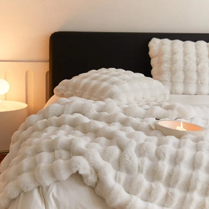 Faux Fur Throw Blanket Soft Luxury Design