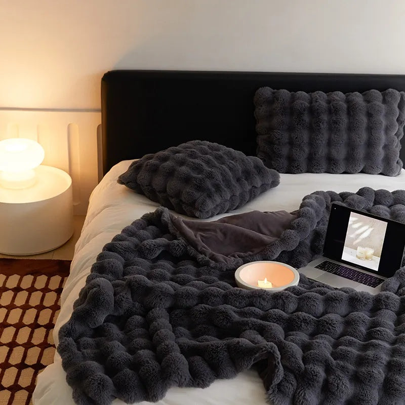 Faux Fur Throw Blanket Soft Luxury Design