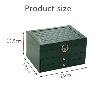 Jewelry Box Organizer Leather Multi-Layer Storage