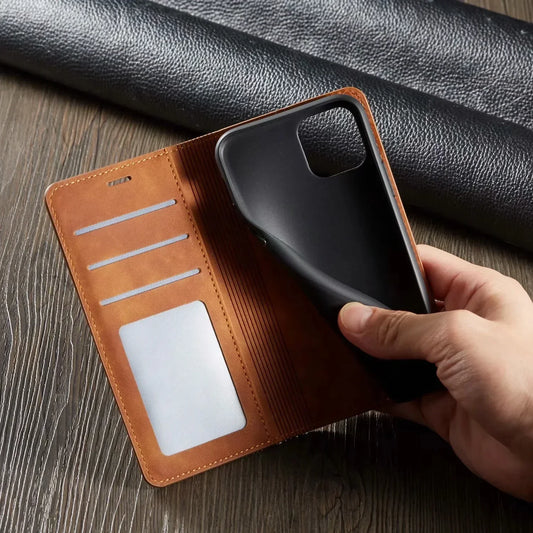 Leather iPhone Wallet Case with Card Slots