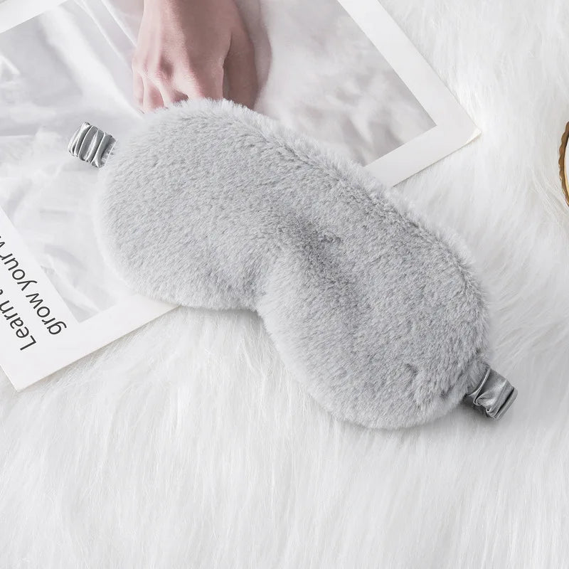 Plush Sleep Mask with Adjustable Strap