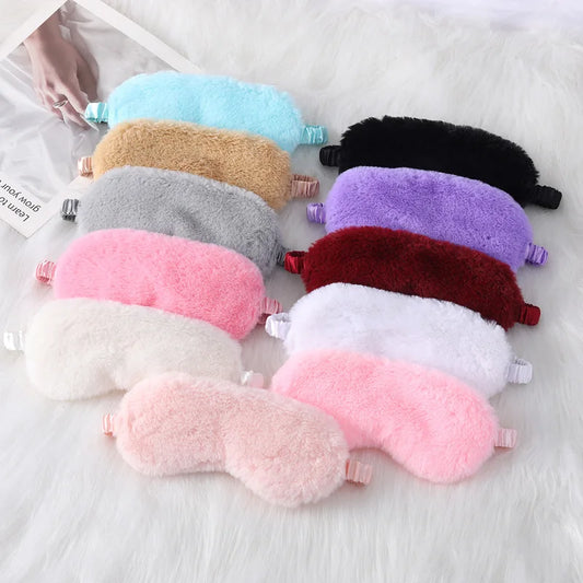 Plush Sleep Mask with Adjustable Strap
