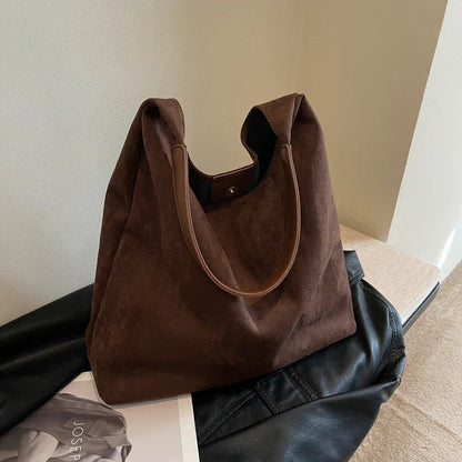 Shoulder Bag Faux Suede Soft Tote for Women