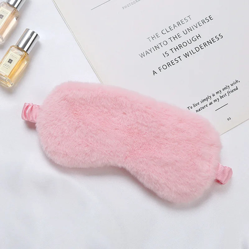 Plush Sleep Mask with Adjustable Strap