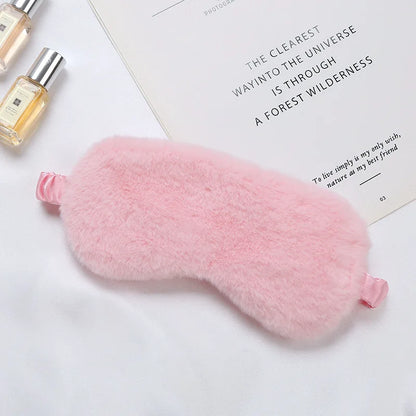 Plush Sleep Mask with Adjustable Strap