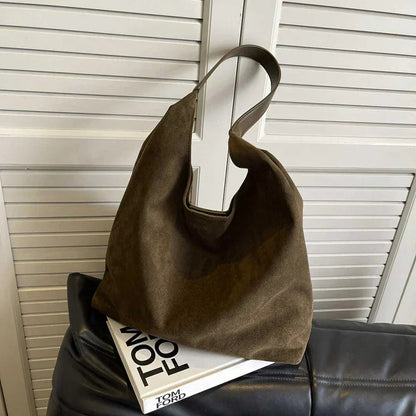 Shoulder Bag Faux Suede Soft Tote for Women