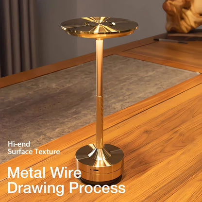 LED Table Lamp Modern Gold Metal Rechargeable