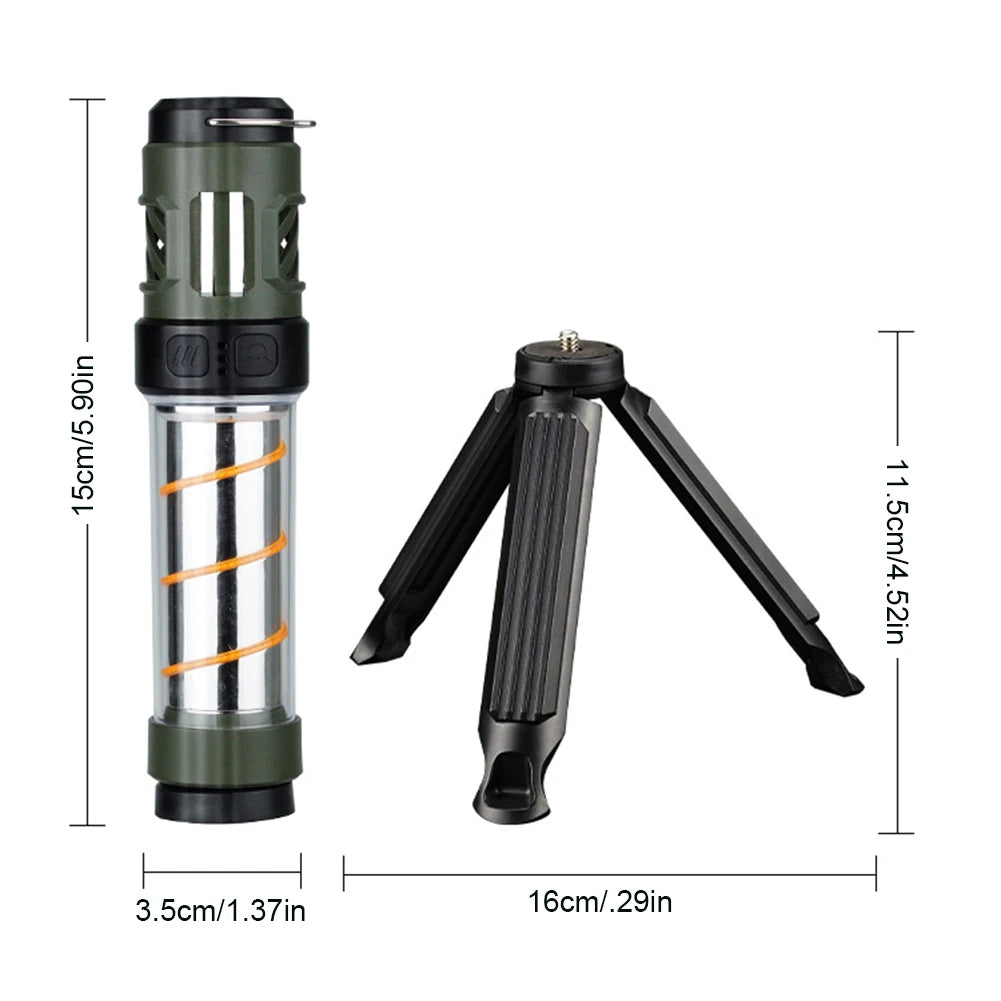 3-in-1 Mosquito Repeller Camping Light – Rechargeable Outdoor Lantern with Tripod & USB Charging