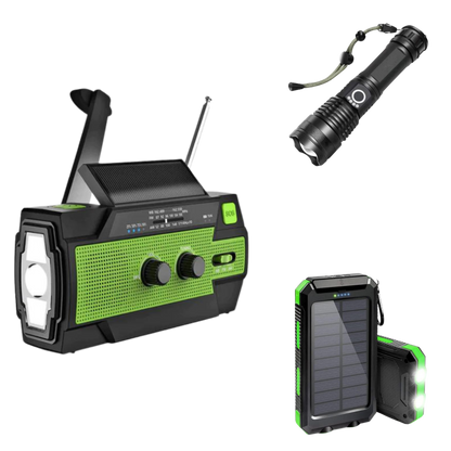 3 Product Emergency Prepper Bundle | Powerbank, Flashlight, & Radio
