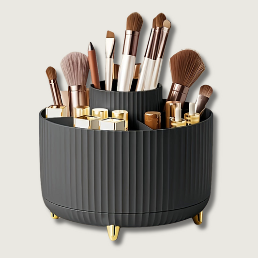 Makeup Organizer Black Rotating Plastic Storage