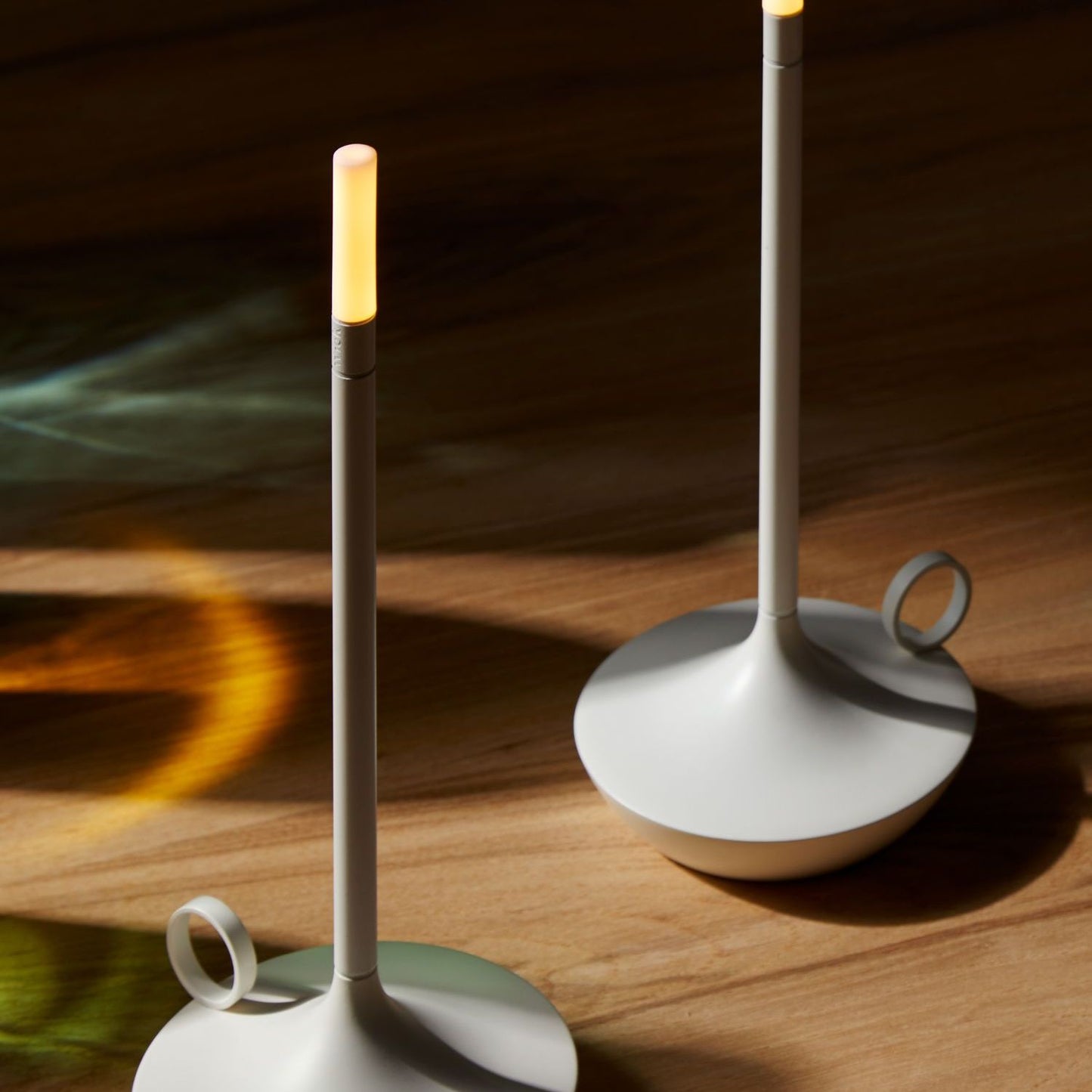 Table Lamp Brass Finish LED Rechargeable Light