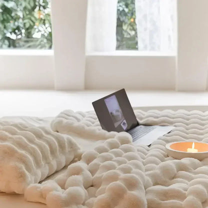 Fleece Throw Blanket for Sofa and Bed
