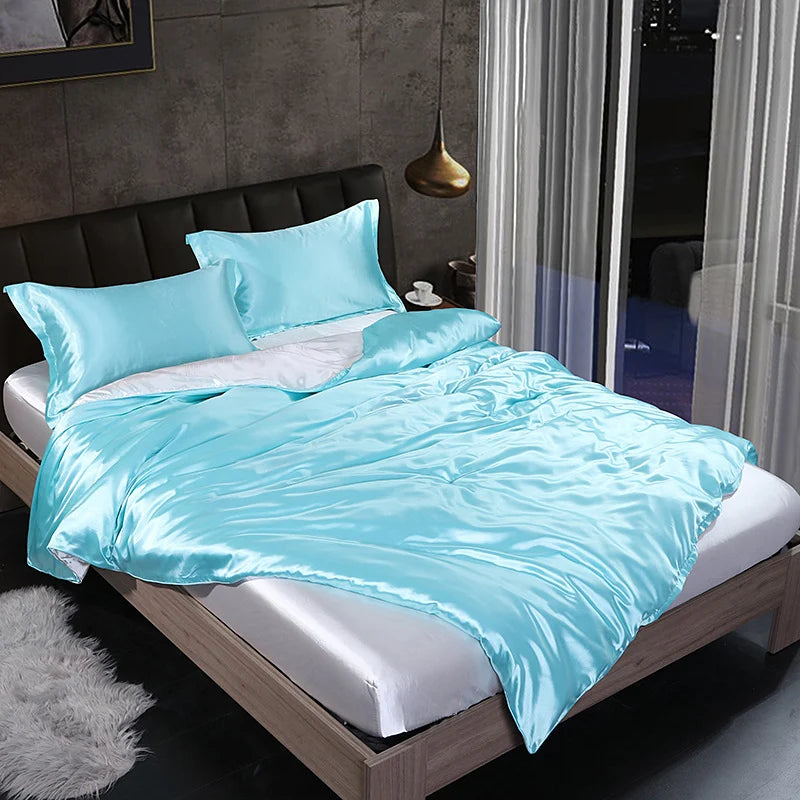 25 Momme Luxury Pure Mulberry Silk Bedding Set med 4 sängkläder