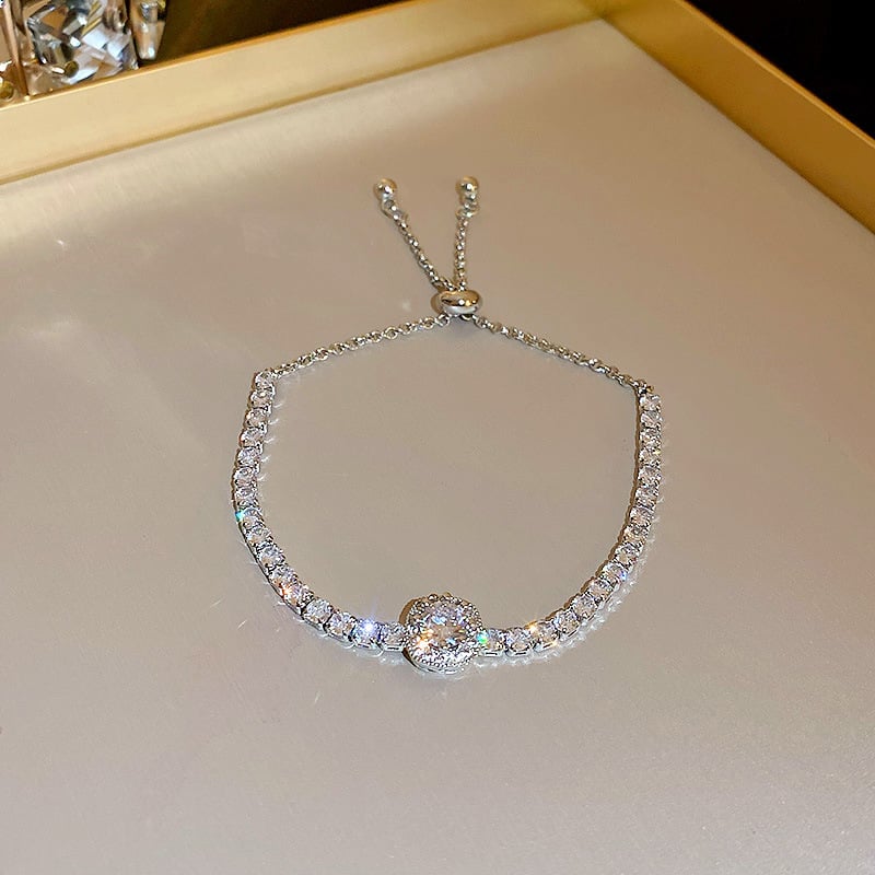 Moissanite Bracelet - Comes in a beautiful gift box - Adjustable length
