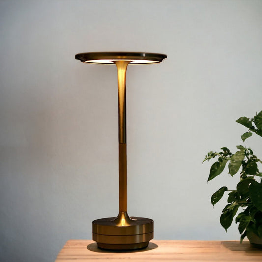 LED Table Lamp Modern Gold Metal Rechargeable