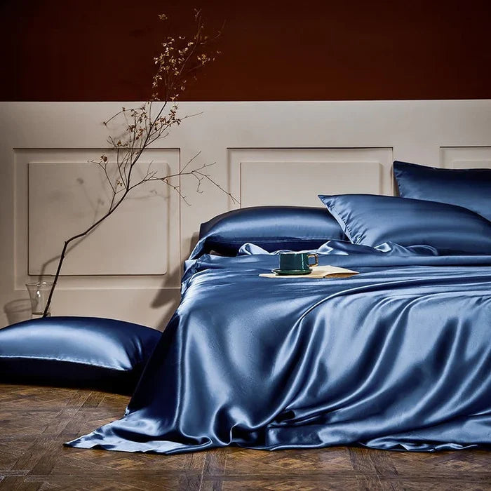 25 Momme Luxury Pure Mulberry Silk Bedding Set med 4 sängkläder