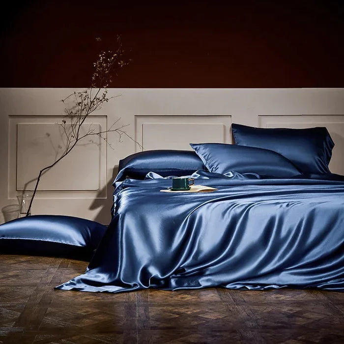 25 Momme Luxury Pure Mulberry Silk Bedding Set med 4 sängkläder