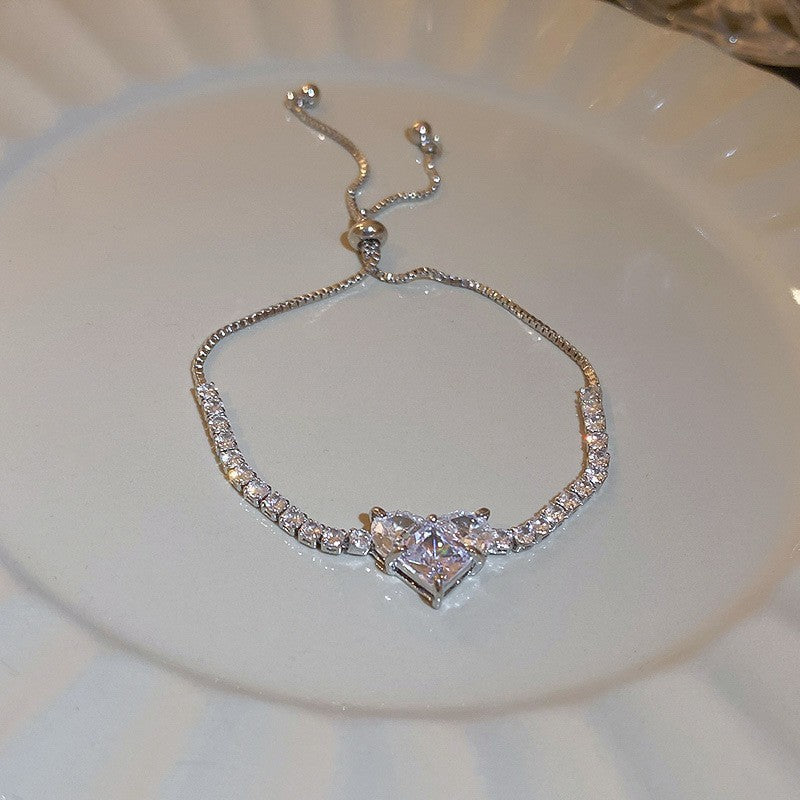 Moissanite Bracelet - Comes in a beautiful gift box - Adjustable length